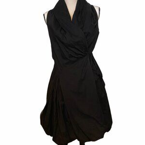 Allsaints Aditya 8 Black Wrap Bubble Dress Wasteland Cowl Asymmetrical Cotton